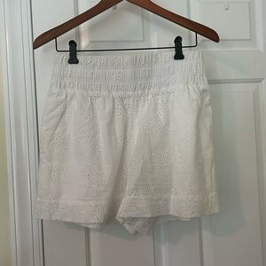 Hill House Eyelet Livie Nap Shorts - white